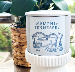 Memphis TN Ceramic Candle -- 14oz, Double Wick