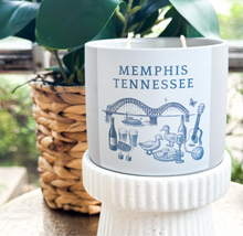 Load image into Gallery viewer, Memphis TN Ceramic Candle -- 14oz, Double Wick